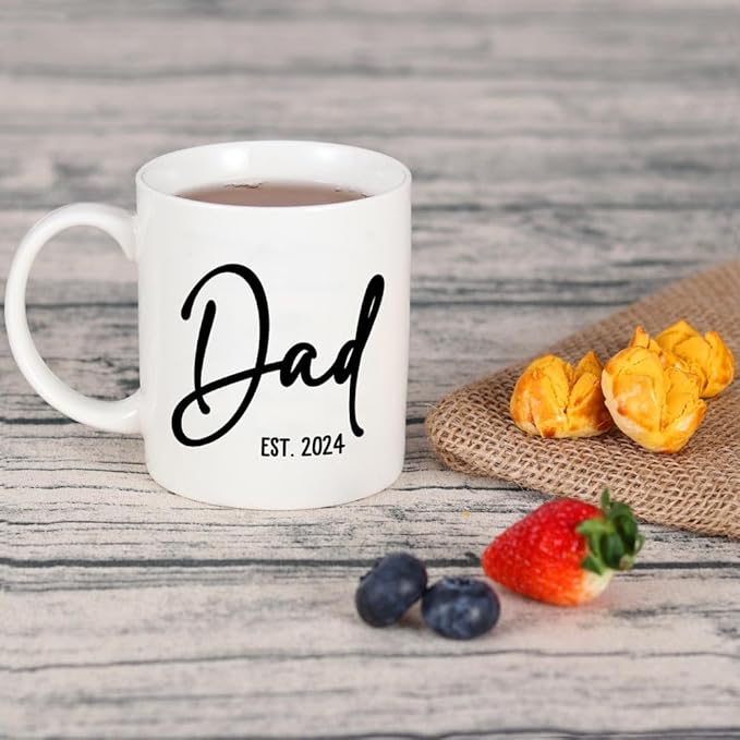 Breezy Valley New Parents Gifts for Couples, New Mom Dad Gifts for Women - Dad Mom to Be Gifts for 1st First Time, Pregnancy Gifts for Expecting Mom Dad Mugs Est 2024, Baby Shower Gender Reveal Gifts