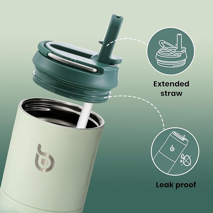 BOTTLE BOTTLE Insulated Water Bottle 24oz with Straw Lid and Handle for Sports Travel Gym Stainless Steel Water Bottles Double-Wall Vacuum Metal Thermos Bottles Leak Proof BPA-Free