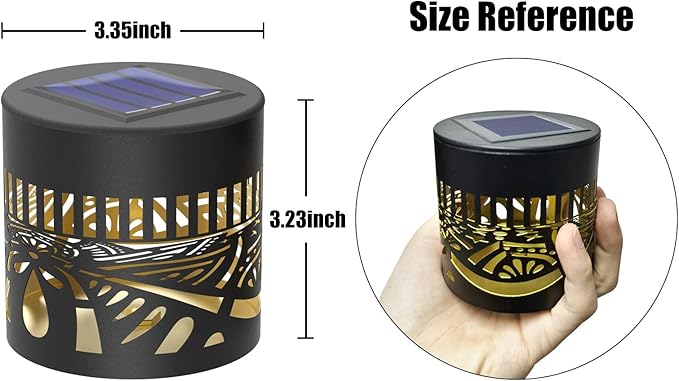 4 Pack Solar Fence Lights Metal Solar Powered Outdoor Wall Deck Lights Lotus Theme Waterproof Fence Light for Garden Post Patio Backyard Yard Decor (Lotus, 4 Pack)