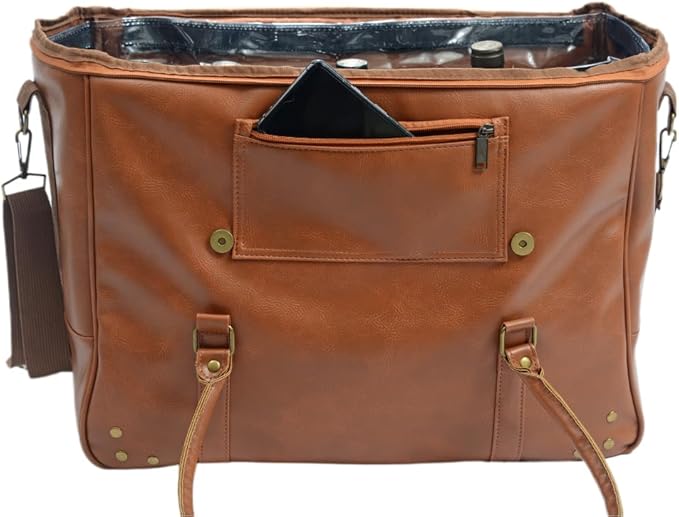 Ax store - Leather wine bag - 6 bottles insulated tote bag - Wine Cooler bag - Wine accessories for wine lovers