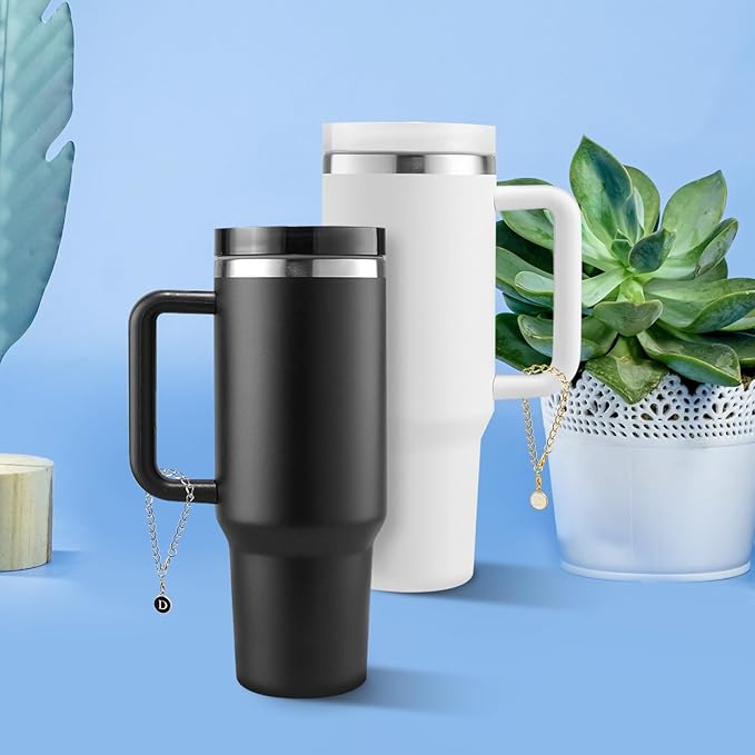 6PCS Letter Charm Accessories for Stanley Cup, Name ID Letter Handle Charm for Stanley Handle Identification Letter Pendant Handle Decoration for Stanley Tumbler Charms (Letter D)