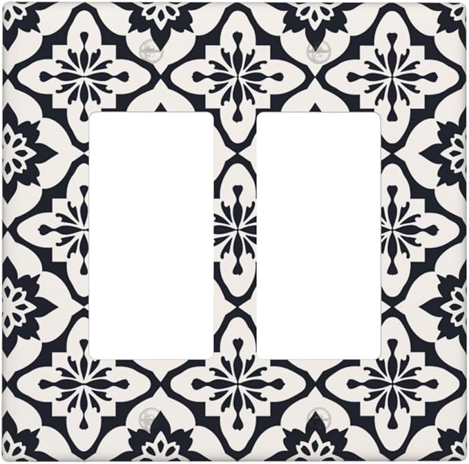 Black And White Funny Plastic Wall Plate Decorative Double Rocker Light Switch Cover For Women Girls Bedroom Kitchen Living Room