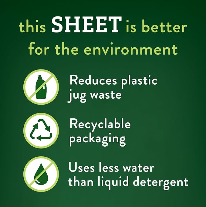 Biokleen Laundry Detergent Sheets - Dye & Fragrance Free, Hypoallergenic, Enzymatic Cleaner, Stain Remover, Bio Active Formula, No Plastic Jug, Unscented, 100 Loads