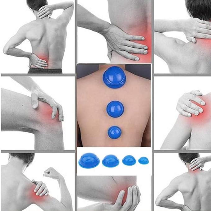 12 Pcs Silicone Massage Cupping Set Vacuum Cupping Cans Acupuncture Cupping Therapy Set Professional Body Massage Suction Cup Cupping Therapy Pain Relief Muscle Health Relaxation