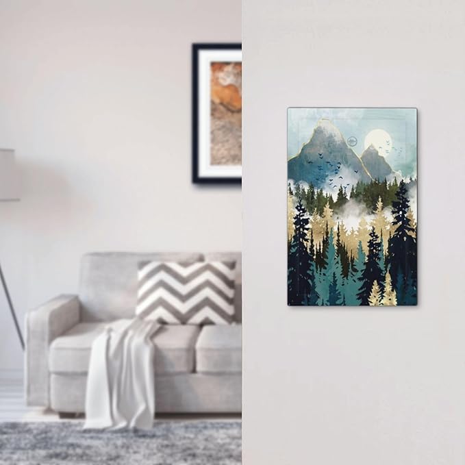 Boho Mountain Forest Abstract Sunset Sunrise Sun 1 Gang Light Switch Covers No Device Wall Plate Decorative Blank Switchplate Electrical Faceplate for Country Bathroom Bedroom Decor