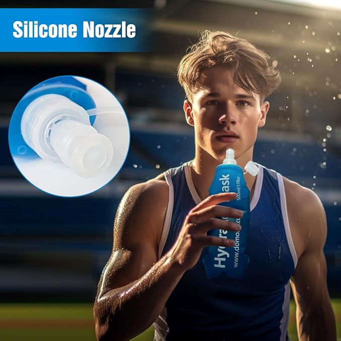 250ML Soft Flask, Running Water Bottle Foldable TPU Hydration Flask for Running Hydration Pack Cycling Hiking Marathon