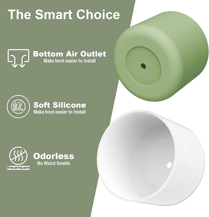 2PCS Silicone Water Bottle Boot for Owala 24oz 32oz 40oz, Anti-Slip Protective Sleeve Bottom Bumper Protector for FreeSip, Twist, and Flip Stainless Steel Water Bottles