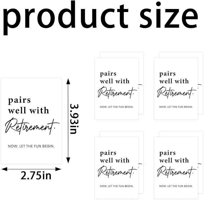 24 Pcs Retirement Mini Wine Labels, Retirement Gifts for Women Men, Happy Retirement Mini Wine Wine Bottle Stickers Gifts for Coworker Grandparents, Pairs Well with Retirement Mini Wine Labels