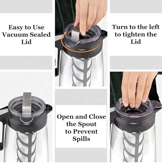 Alkaline Water Filter Pitcher with Infuser, Tritan Pitcher with Lid 2L | 9.5 pH Alkaline Filters | Tea Pitcher | Tritan BPA Free Ice Coffee Maker | Infuser Pitcher (3 Pack Box (30g Filters))