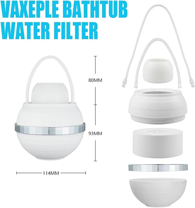 Bath Ball Filter - Removes Hundreds of Contaminants, Smoother, Skin BPA Free, 2,500 Gallons of Filtration, Purify Your Bathwater for Healthier Skin and Hair