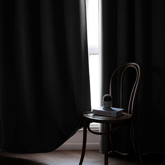 Blackout Curtains 84 Inch Length for Bedroom, Thermal Insulated Blackout Curtains 2 Panels Set, Solid Grommet Privacy Room Darkening Drapes for Living Room Windows(W52 x L84, Light Grey)