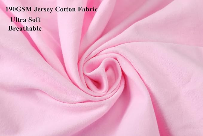 Bassinet Sheets Compatible with RONBEI Bassinet Bedside Sleeper, Cuddor, BabyBond and BUBAVAN Bassinet Bedside, 2 Pack, 100% Jersey Knit Cotton 190GSM, Ultra Soft Breathable, Floral and Pink