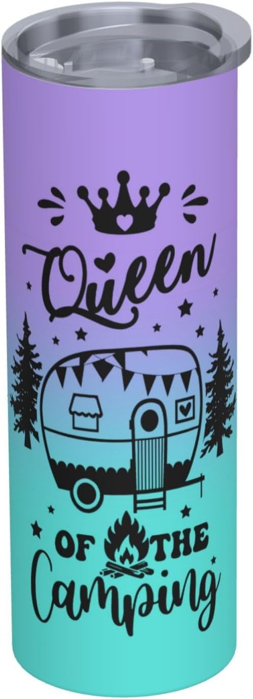 Beach Tumbler Summer Tumbler Vacation Travel Mug Travel Cup Vacation Tumbler Gifts Camping Queen Trip Cup Beach Cup Cruise Tumbler Funny Insulated Tumbler With Straw 20oz Stainless Gifts