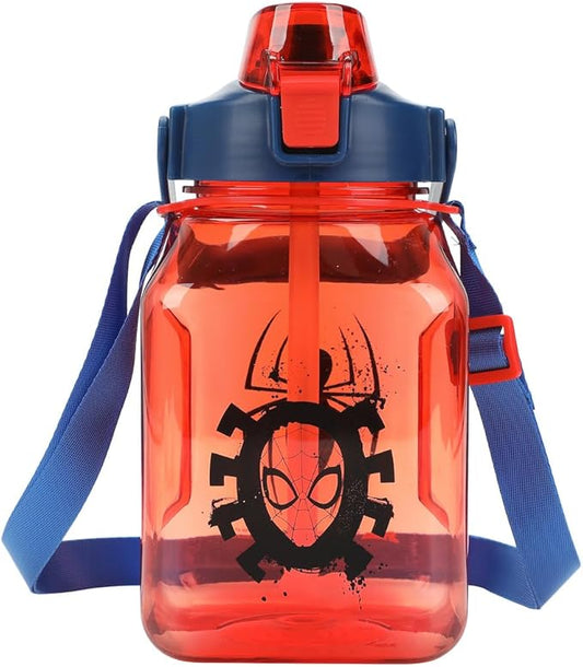 Bioworld Spider-Man Mask & Logo 50 Oz Red Water Bottle With Carrying Strap