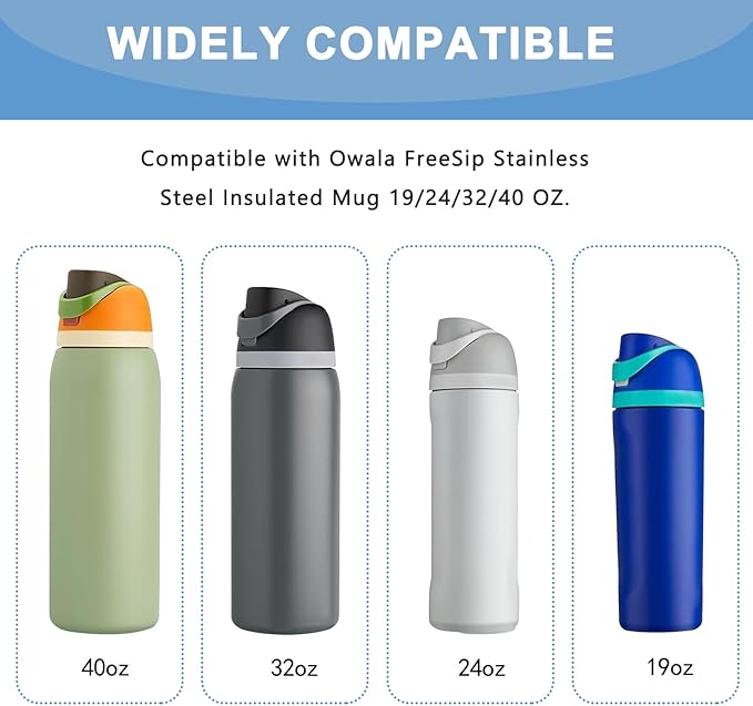 6Pcs Replacement Stopper Compatible with Owala FreeSip 24oz 32oz,Water Bottle Top Lid Silicone Seals for Owala 19/24/32/40oz Bottle Cap,BPA-Free Lid Stopper Gasket for Owala Rubber Seal Replacement
