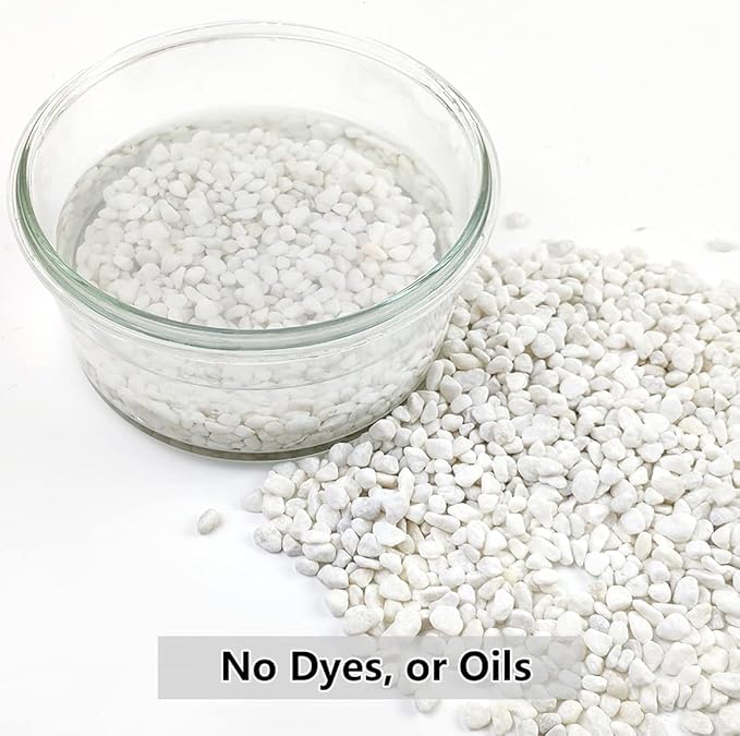 2LB Succulent and Cactus Gravel Pebbles, 1/5 Inch White Natural Decorative Polished Stones, River Rocks for Plants, Vases, Aquariums, Terrarium and Outdoor Gardening,White