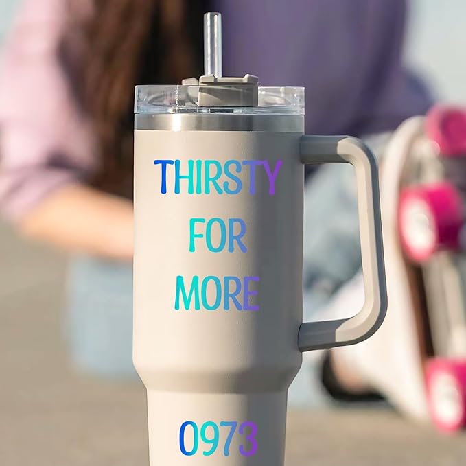 6 Pack Shiny Alphabet Stickers for Stanley Cups, Waterproof Colorful Self Alphabet Letters Sign Decor for Tumbler Water Bottle Desk Laptop Bag Classroom Gifts