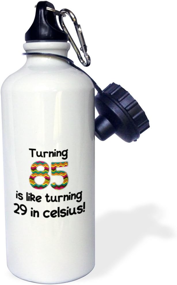 3dRose 85 is like turning 29 in celsius-humorous 85th birthday gift-Sports Water Bottle, 21oz , Multicolored