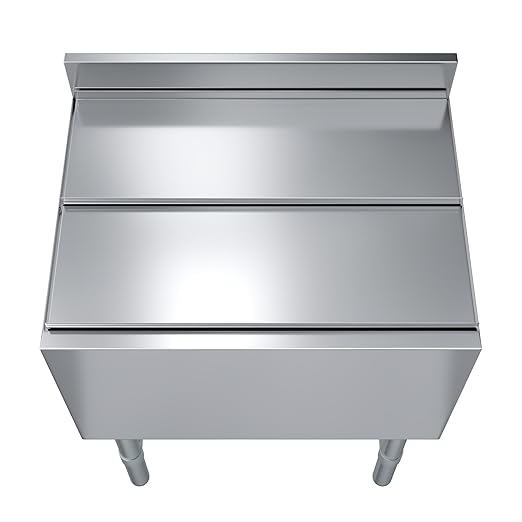 AmGood 18.5 in. x 24 in. Underbar Ice Bin with Sliding Lid | NSF | Stainless Steel Ice Chest with Sliding Lid