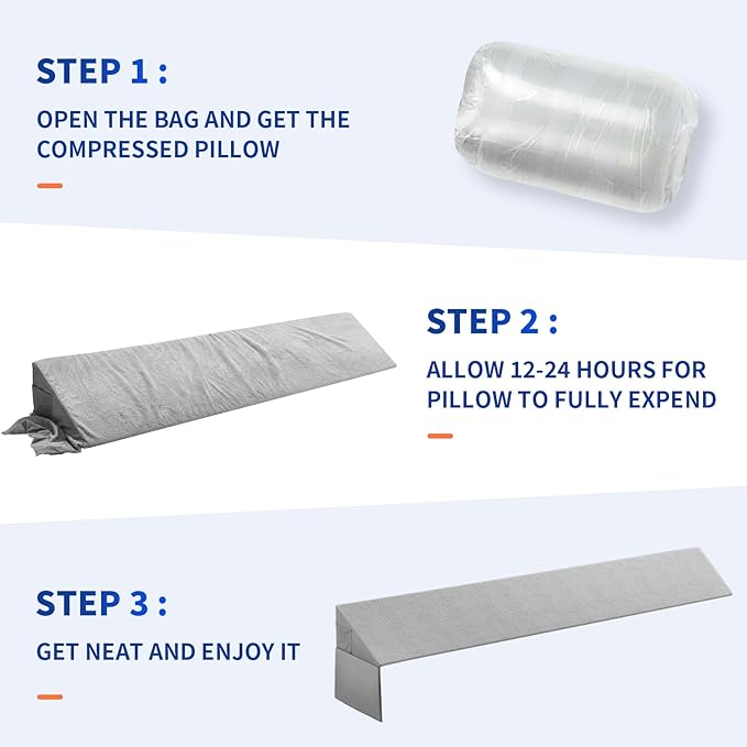 Bed Wedge Pillow for Headboard Gap, King Size (76"x10"x6") Bed Gap Filler Mattress Wedge, Fits Bed Gap(0-8") Between Mattress and Headboard