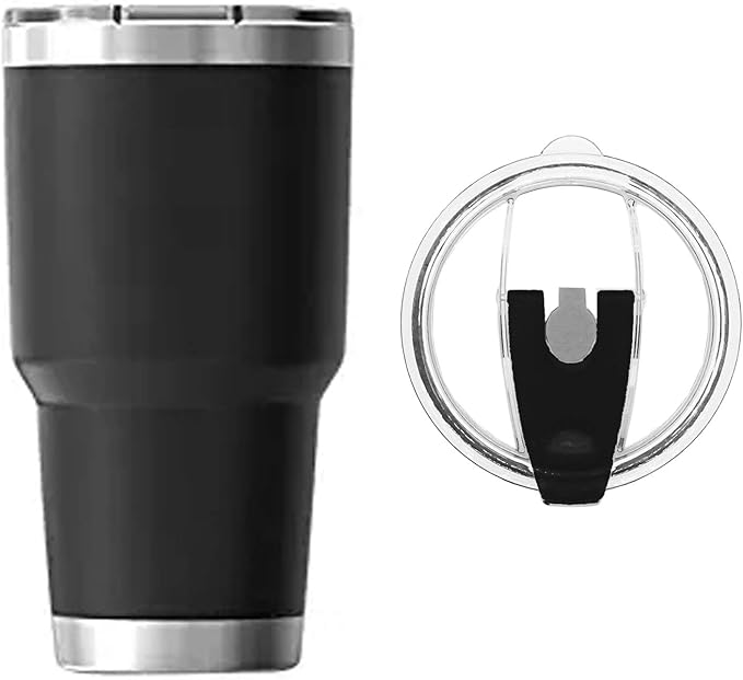 3 Packs Lids for 20oz Tumblers, CNYMANY Spill-proof Splash Resistant Straw-friendly Cover for Old Style Rtic, Ozark Trail 20 oz. Cups - Black
