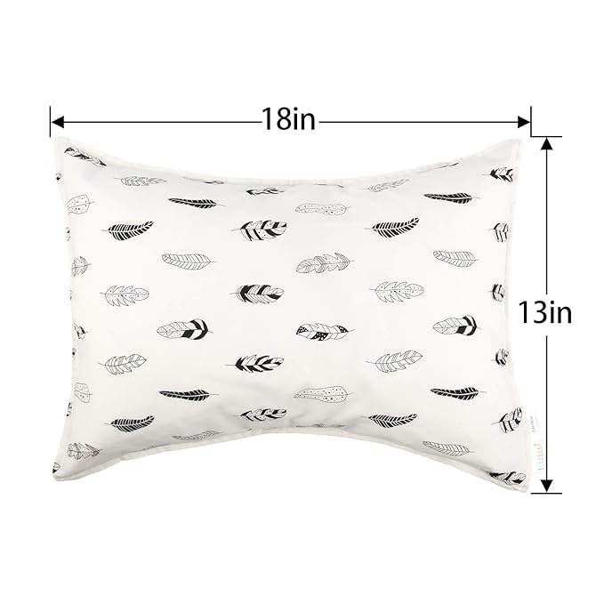 ALVABABY Toddler Pillow Cover Fits 13 x 18,12x 16 Kids Pillow 2 Pack Cotton Sleep Travel Pillowcases with Envelope Baby Children Pillowcase for Boys Girls Sleep and Dream