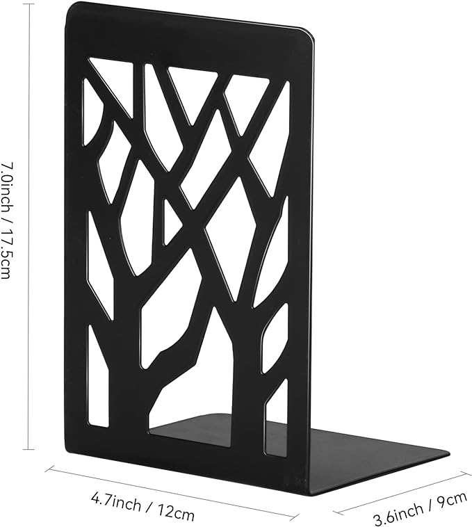 Book Ends, Bookends, Bookends for Shelves, Bookend, Book Ends for Heavy Books, Black Metal Book Shelf Holder Home Decorative, Book Stoppers for Shelves, Bookend Supports 5 Pair