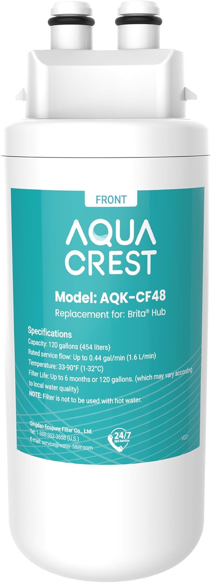 AQUA CREST Water Filter Replacement, Replacement for Brita® Hub Instant Powerful Countertop Water Filter System, 87340, 6 Months, Pack of 1