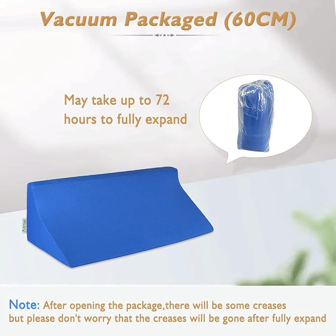 Bed Wedge Pillow for Side Sleeping Seniors Adults Body Positioners Incline Triangle Medical Bed Sore Pillows Post Surgery Elderly Bedsore Pressure Relief Foam Side Sleeper Back Leg Support