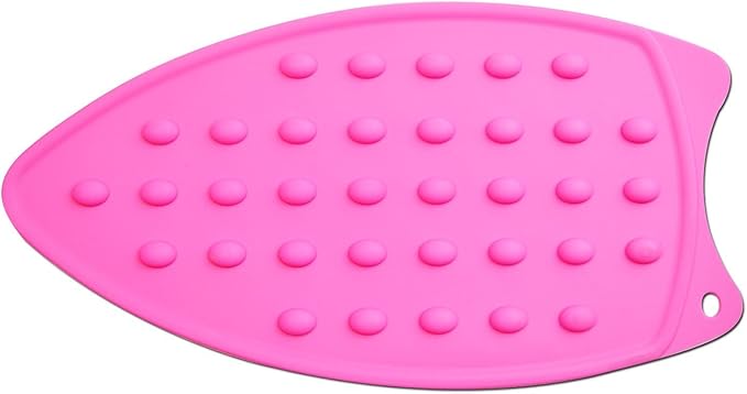 Bringsine Silicone Iron Rest Pad for Ironing Board Hot Resistant Mat(Hot Pink)
