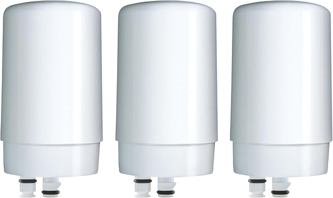 Brita Faucet Mount System Replacement Filter, Reduces 99% of Lead, Made Without BPA, White, 3 Count