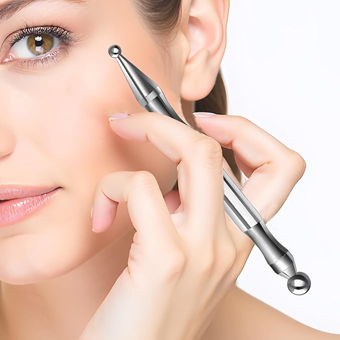 BYYDDIY Stainless Steel Dual Head Facial Reflexology Tools,Body Point Probe Pen &Trigger Point Massager Tool for Deep Tissue (P-L)