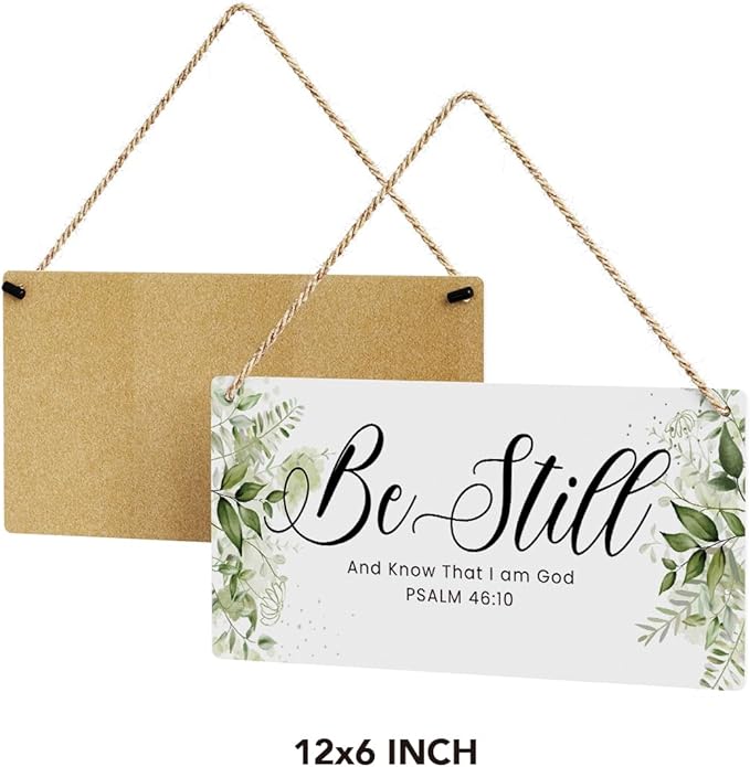 Be Still And Know That I Am God Prayer Room Decor Rustic Bible Verse Sign Scripture Printed Wood Sign Wall Art Religious Gifts Faith Based Gifts