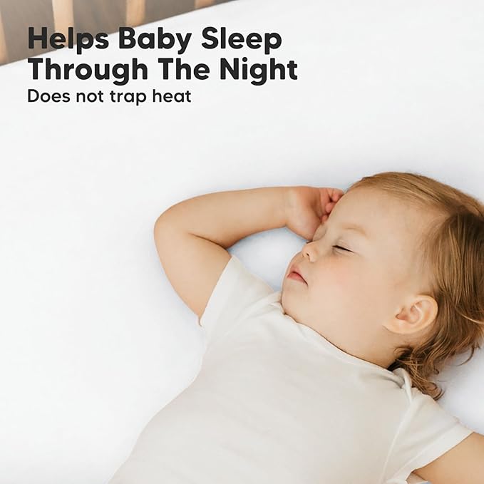 2-Pack Mini Crib Sheets Fitted, Pack and Play Sheets - Organic Cotton Pack N Play Sheets for Pack and Play Mattress, Playard Baby Crib Sheets, Jersey Crib Sheets Neutral for Boys,Girls (Soft White)