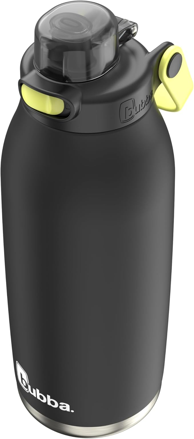 Bubba Radiant Stainless-Steel Pop-Up Straw, 40oz Water Bottle, Medium, Rubberized Licorice