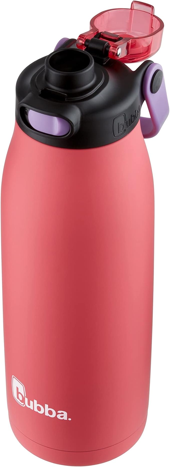 Bubba Radiant Vacuum-Insulated Stainless Steel Water Bottle with Leak-Proof Lid, Rubberized Water Bottle with Chug Cap, Keeps Drinks Cold up to 12 Hours, 32oz Electric Berry