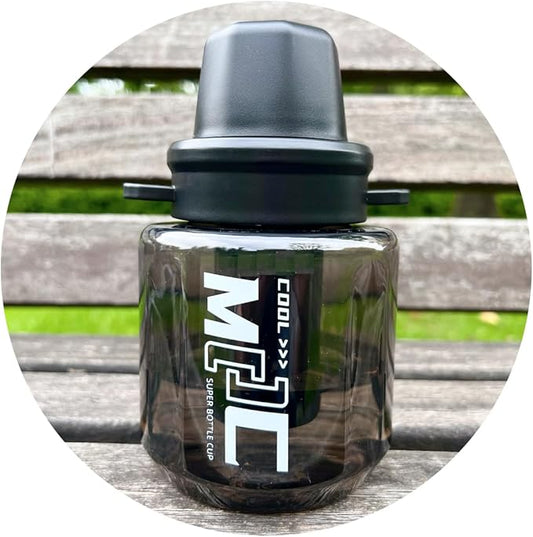 Black Leak-Proof Water Bottle with Flip Top Reusable Plastic Drinking Bottle for School, Gym and Workout (Outer Space)