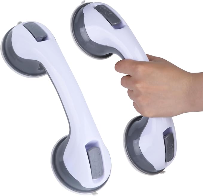 2 PK Grab Bars for Bathtubs and Showers, Shower Handles for Elderly Seniors bar Bars Safety Elderly Suction 500 lbs Cup and Walls bathtubs Handicap Heavy Duty Grabbers Wall