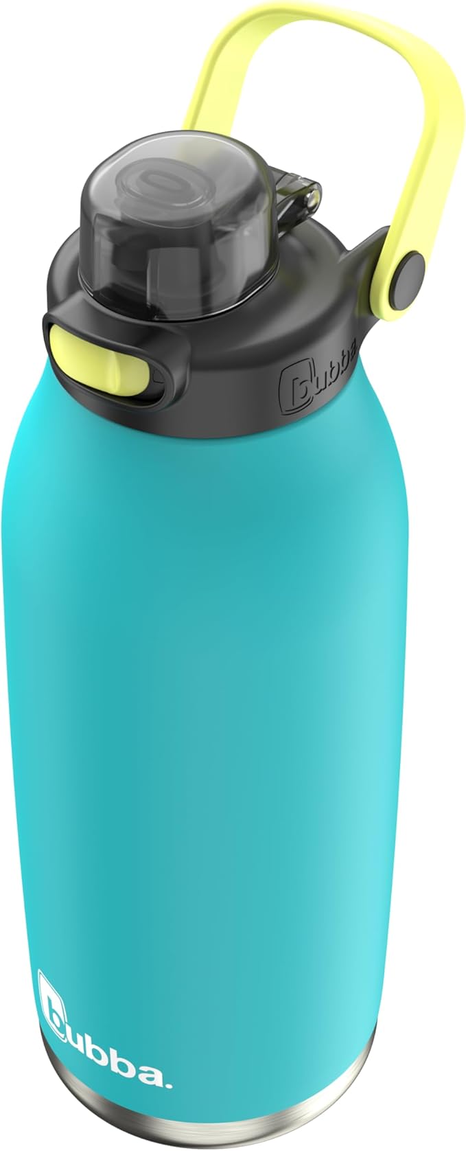 Bubba Radiant Stainless-Steel Pop-Up Straw, 40oz Water Bottle, Medium, Rubberized Scuba