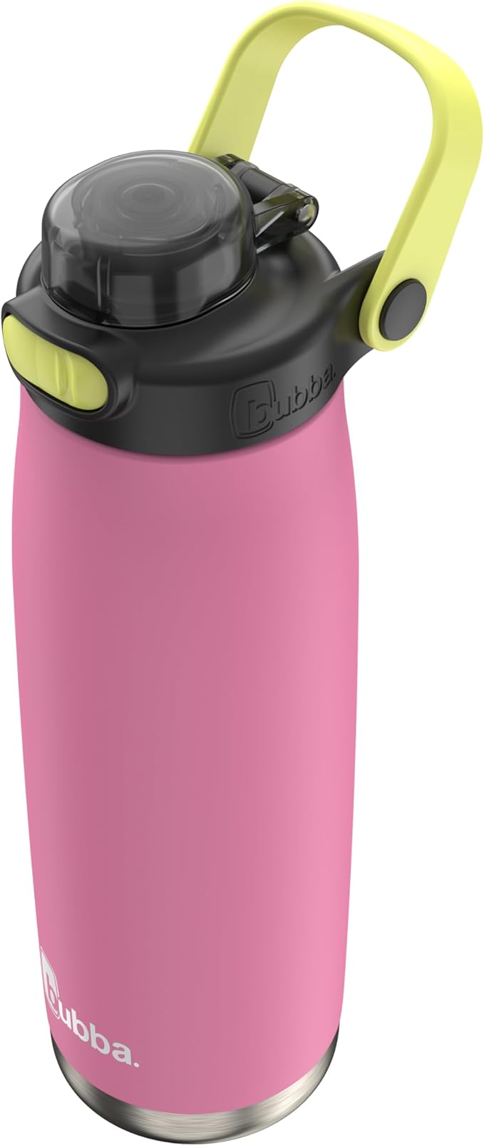Bubba Radiant Stainless Steel Push-Button Chug Lid, 24oz. Water Bottle, Medium, Rubberized Azalea