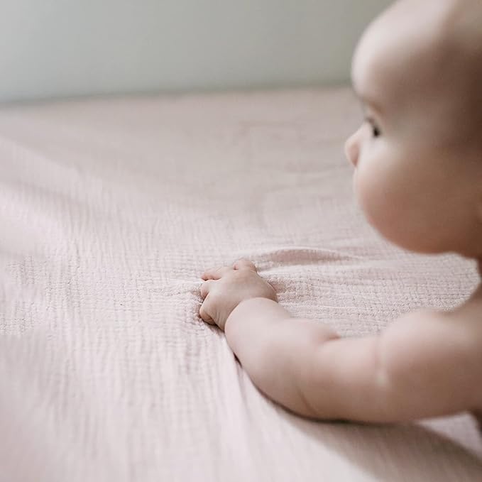 Baby Muslin Crib Sheets - Toddler Cotton Fitted Crib Sheets Neutral for Boys and Girls 2Pack
