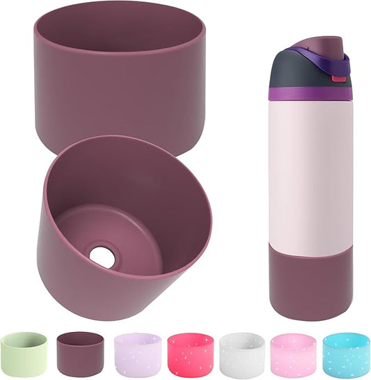 2PCS Silicone Water Bottle Boot for Owala 24oz 32oz 40oz,Anti-Slip Protective Sleeve Bottom Bumper Protector for FreeSip, Twist, and Flip Water Bottles