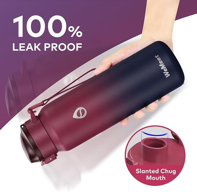 32oz Water Bottle with Removable Straw and Spout Lid Two Ways to Drink, 18/10 Stainless Steel Insulated Water Bottle, BPA-Free, Leak Proof, Double wall, for Sports, Gym