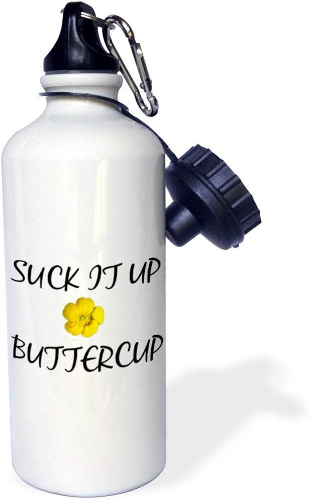 3dRose Suck It Up Buttercup Sports Water Bottle, 21Oz