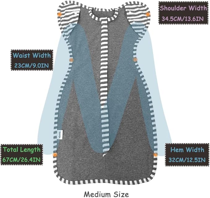 Baby Blanket Sack with Arms Free Design,Transition to Arms Free Wearable for Newborn Girl and Boy, Medium 3-6Months, Pink