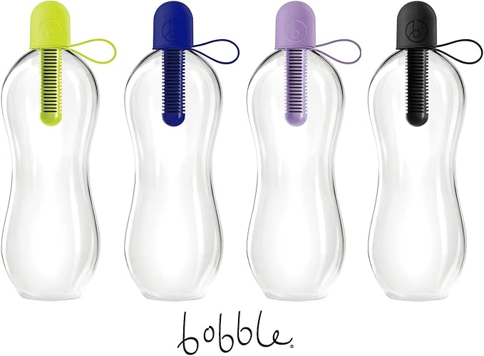 Bobble Classic Water Bottle, Filtered Water, BPA-Free Reusable Bottle, Soft Touch Carry Cap with Replaceable Carbon Filter for Sustainable Water and Hydration 34 oz (Lime)