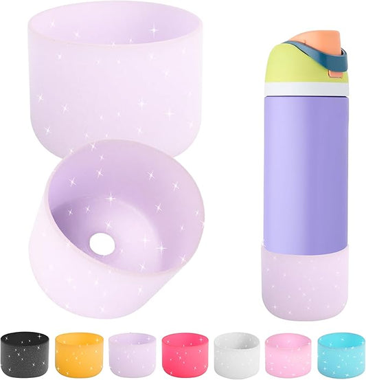 2PCS Silicone Water Bottle Boot for Owala 24oz 32oz 40oz,Anti-Slip Protective Sleeve Bottom Bumper Protector for FreeSip, Twist, and Flip Water Bottles