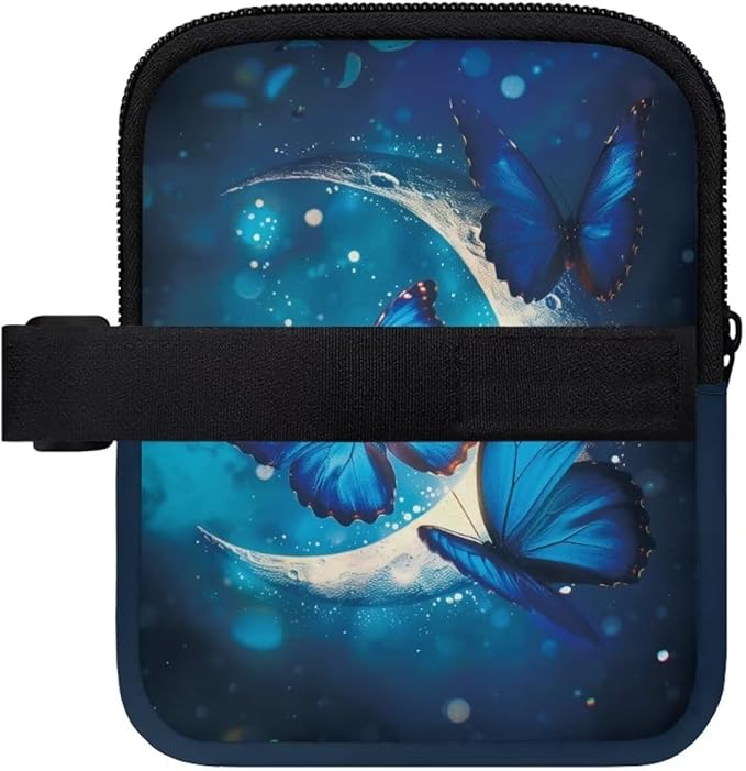 Butterfly Moon Stanley Cup Pouch with Adjustable Strap Water Bottle Storage Bag 20oz-40oz IceFlow Tumbler Pouch for Stanley Accessories