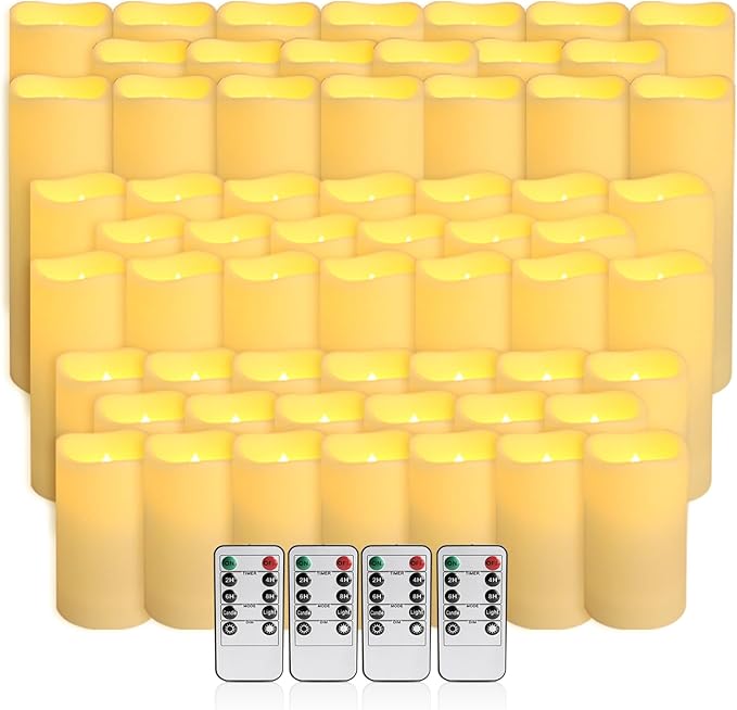 60-Pack LED Flameless Candles with Remote Control - Perfect for Home, Parties, and Special Occasions - Create a Magical Ambiance Effortlessly(Three Sizes)