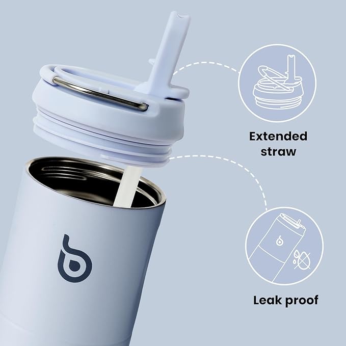 BOTTLE BOTTLE Insulated Water Bottle 24oz with Straw Lid and Handle for Sports Travel Gym Stainless Steel Water Bottles Double-Wall Vacuum Metal Thermos Bottles Leak Proof BPA-Free